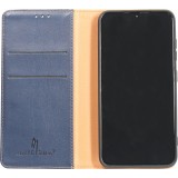 Fourre Samsung Galaxy S23 Ultra - Flip Shierre Shann cuir véritable - Bleu