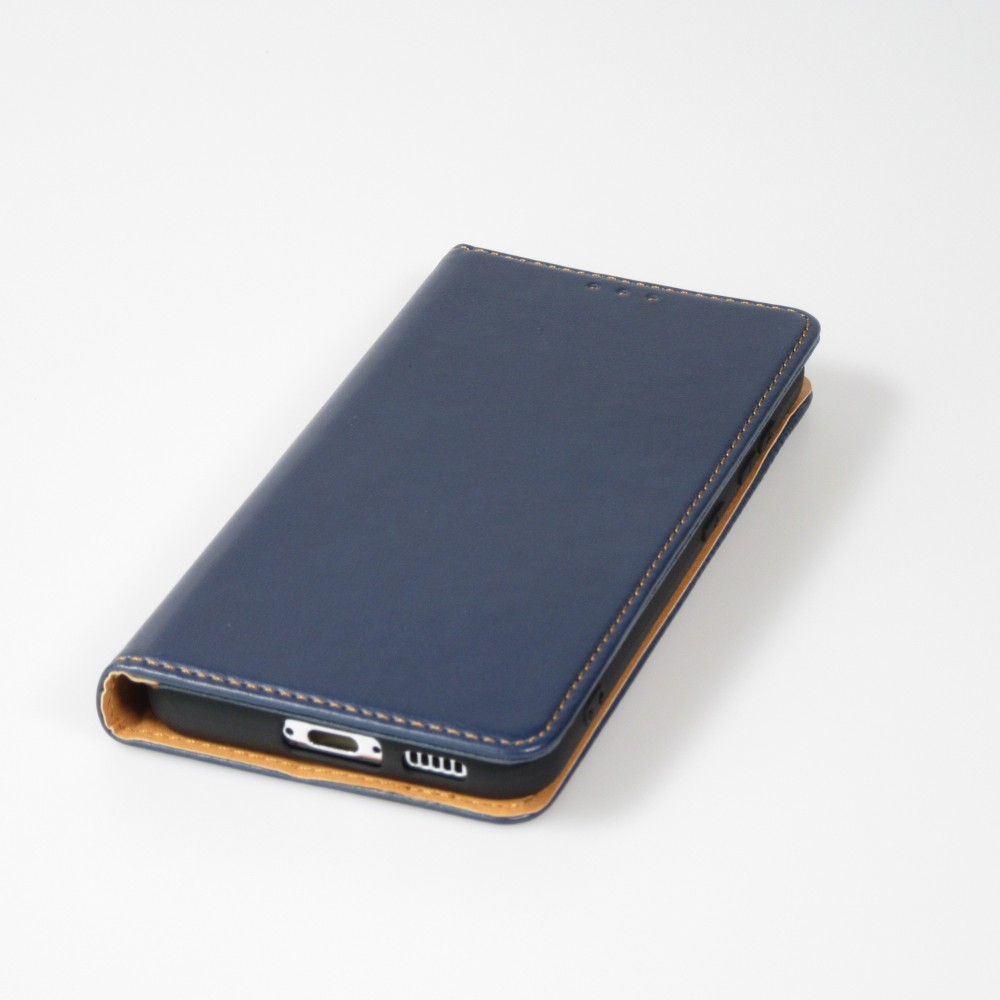 Fourre Samsung Galaxy S23 Ultra - Flip Shierre Shann cuir véritable - Bleu