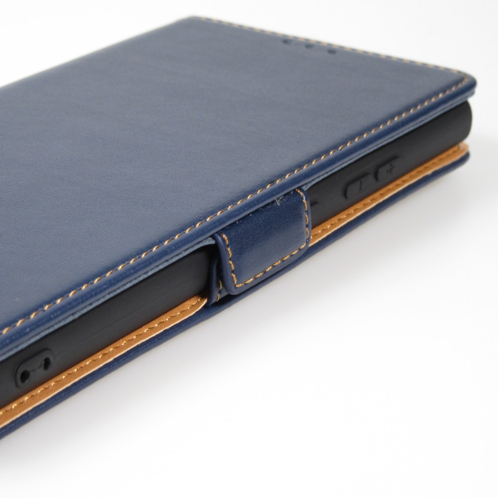 Fourre Samsung Galaxy S23 Ultra - Flip Shierre Shann cuir véritable - Bleu