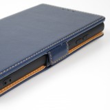 Fourre Samsung Galaxy S23 Ultra - Flip Shierre Shann cuir véritable - Bleu