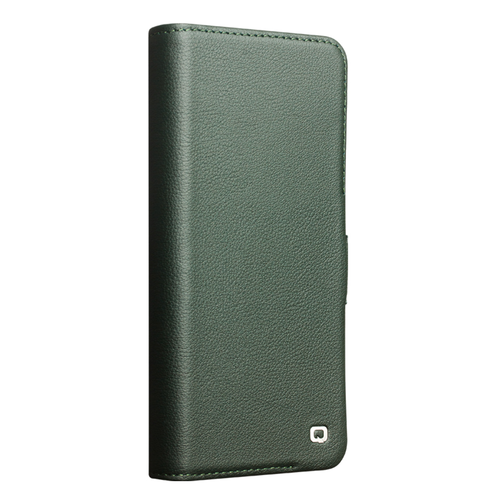 Fourre Samsung Galaxy S23+ - Flip Qialino cuir véritable mat avec fermeture magnétique - Vert met