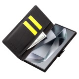 Fourre Samsung Galaxy S24 Ultra - Flip Qialino cuir véritable mat avec fermeture magnétique - Noir mat