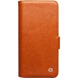Fourre Samsung Galaxy S25+ - Flip Qialino cuir véritable avec fermeture magnétique - Brun clair