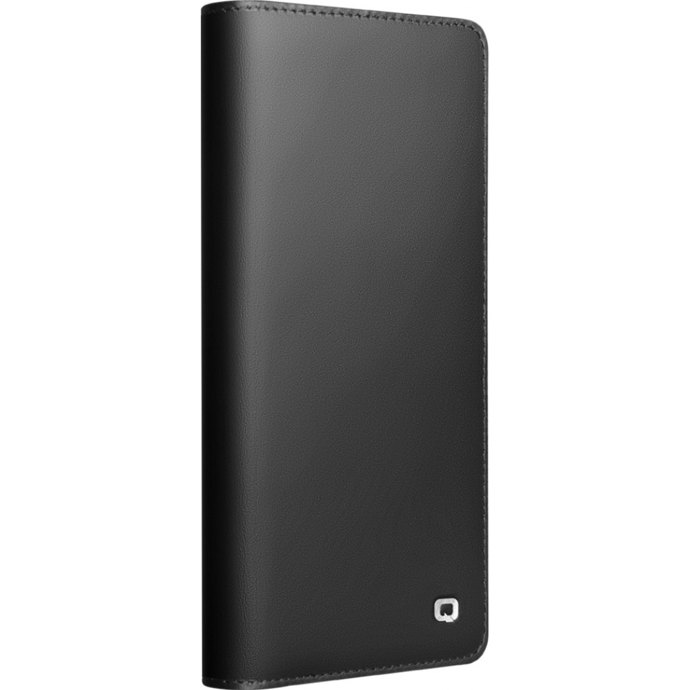 Fourre Samsung Galaxy S25 Ultra - Flip Qialino Matt Wallet cuir véritable - Noir