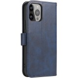 Galaxy S25 Ultra Case Hülle - Flip Leder mit Magnetverschluss - Dunkelblau