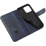 Galaxy S25 Ultra Case Hülle - Flip Leder mit Magnetverschluss - Dunkelblau