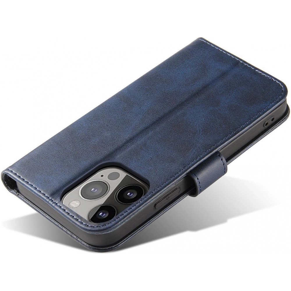 Galaxy S25 Ultra Case Hülle - Flip Leder mit Magnetverschluss - Dunkelblau