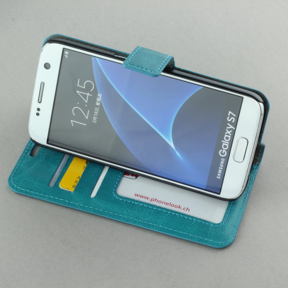 Fourre Samsung Galaxy S7 edge - Premium Flip - Turquoise