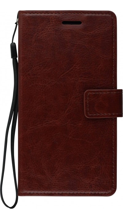 Fourre Samsung Galaxy S10 - Premium Flip cuir lisse porte-cartes - Brun