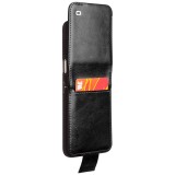 Fourre Samsung Galaxy Z Flip5 - Flip Qialino cuir véritable avec fermeture magnétique - Noir