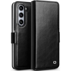 Fourre Samsung Galaxy Z Fold6 - Flip Qialino cuir véritable avec fermeture magnétique - Noir