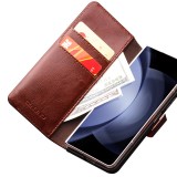 Fourre Samsung Galaxy Z Fold6 - Flip Qialino cuir véritable avec fermeture magnétique - Noir