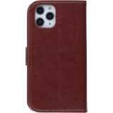 Fourre iPhone 11 - Premium Flip cuir lisse porte-cartes - Brun