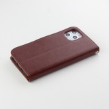 Fourre iPhone 11 - Premium Flip cuir lisse porte-cartes - Brun
