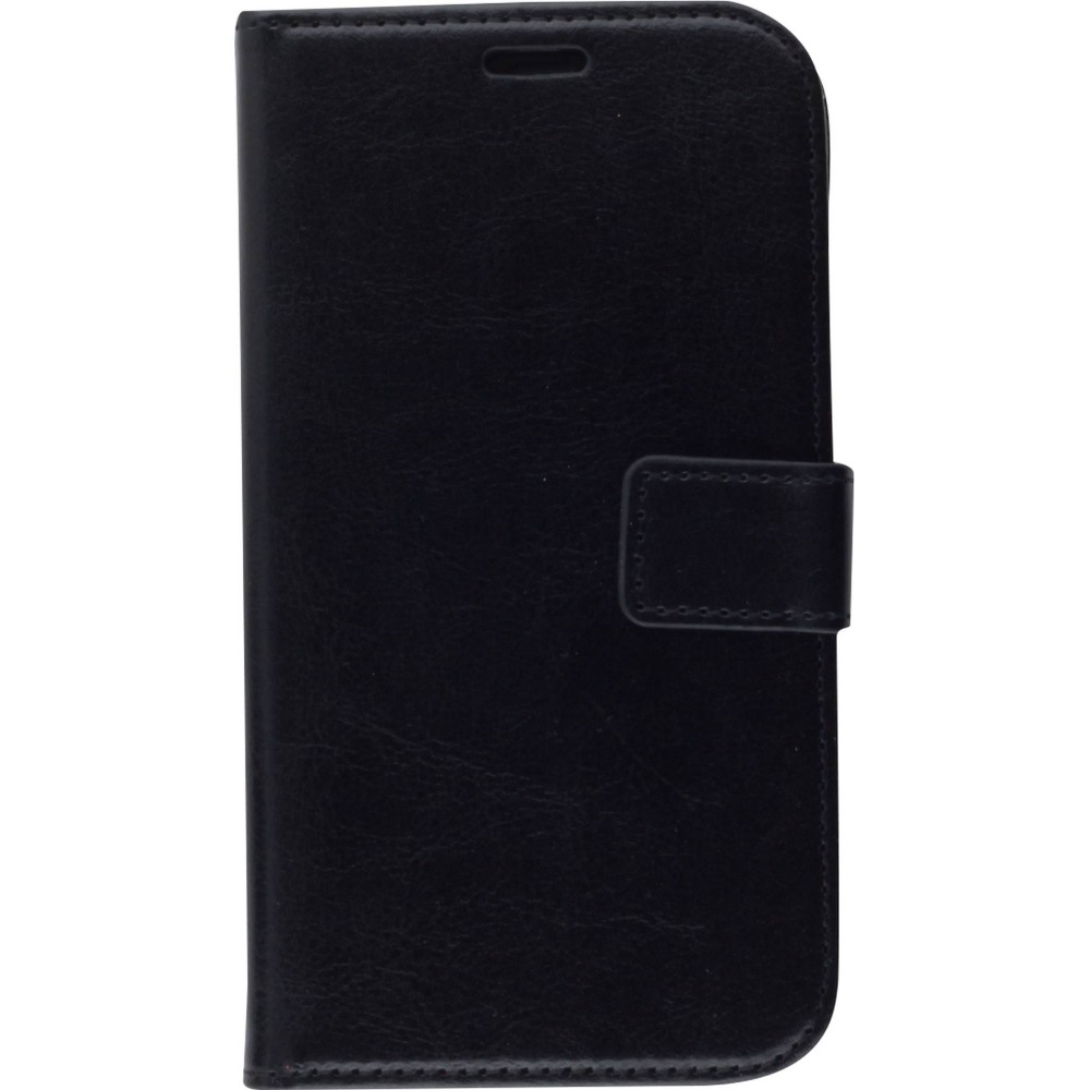 Fourre iPhone 13 mini - Premium Flip cuir lisse porte-cartes - Noir