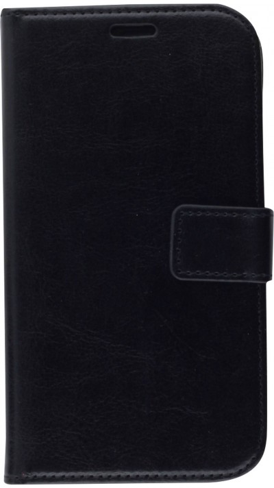 Fourre iPhone 13 mini - Premium Flip cuir lisse porte-cartes - Noir
