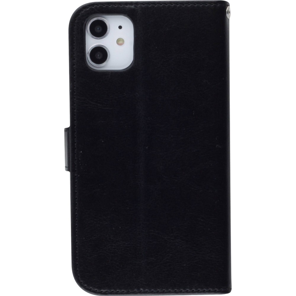 Fourre iPhone 13 mini - Premium Flip cuir lisse porte-cartes - Noir
