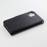 Fourre iPhone 13 mini - Premium Flip cuir lisse porte-cartes - Noir
