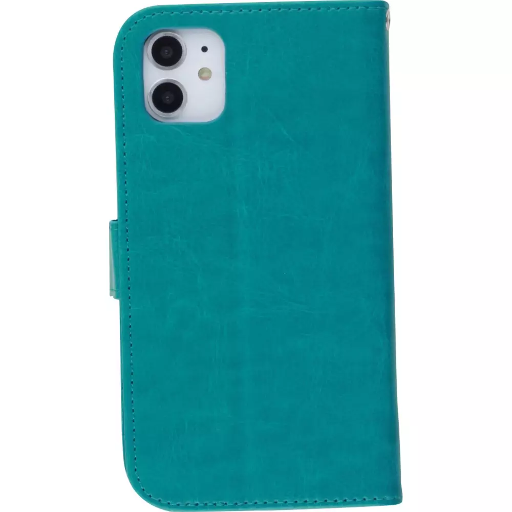 Hülle iPhone 12 / 12 Pro - Premium Flip Leder Tasche - Türkis