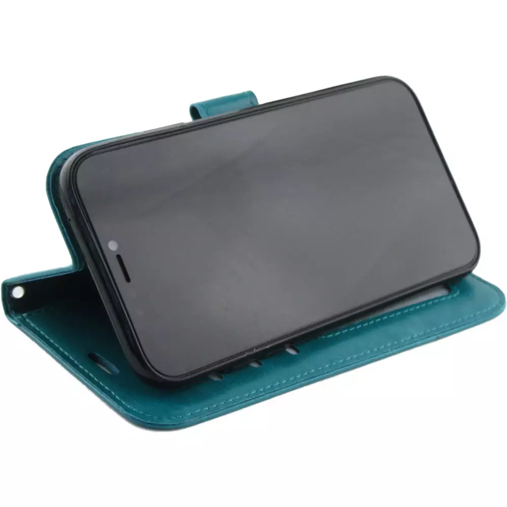 Hülle iPhone 12 / 12 Pro - Premium Flip Leder Tasche - Türkis