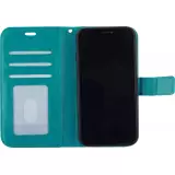 Hülle iPhone 12 / 12 Pro - Premium Flip Leder Tasche - Türkis