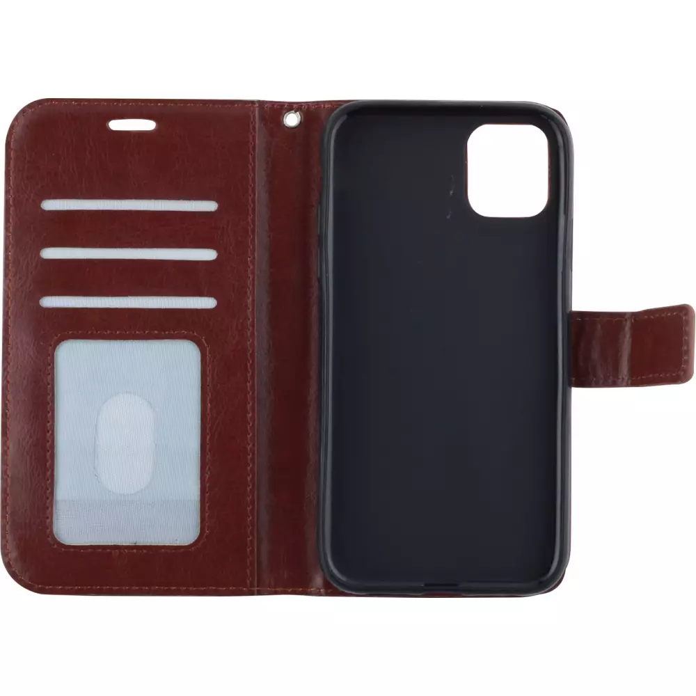 Hülle iPhone 13 Pro Max - Premium Flip Leder Tasche - Braun