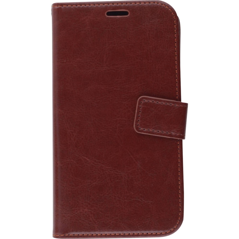 Fourre iPhone 11 Pro - Premium Flip cuir lisse porte-cartes - Brun