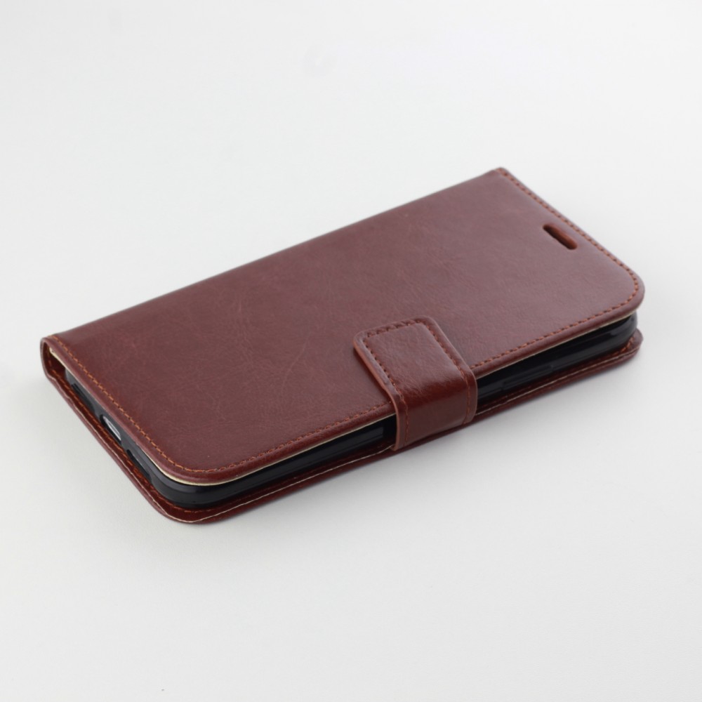 Fourre iPhone 11 Pro - Premium Flip cuir lisse porte-cartes - Brun