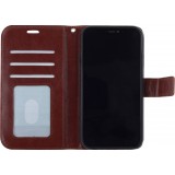 Fourre iPhone 11 Pro - Premium Flip cuir lisse porte-cartes - Brun