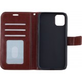 Fourre iPhone 11 Pro - Premium Flip cuir lisse porte-cartes - Brun