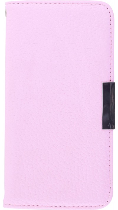 Fourre iPhone 12 / 12 Pro - Flip look cuir - Rose