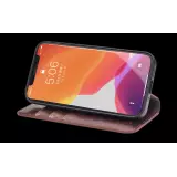 Hülle iPhone 12 mini - Qialino Flip Echtleder - Braun