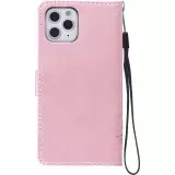 Hülle iPhone 12 / 12 Pro - Flip Schmetterling Strass - Rosa
