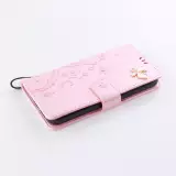 Hülle iPhone 12 / 12 Pro - Flip Schmetterling Strass - Rosa