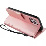 Hülle iPhone 12 / 12 Pro - Flip Schmetterling Strass - Rosa