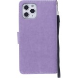 Hülle iPhone 12 / 12 Pro - Flip Schmetterling Strass - Violett
