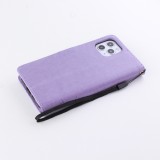 Hülle iPhone 12 / 12 Pro - Flip Schmetterling Strass - Violett