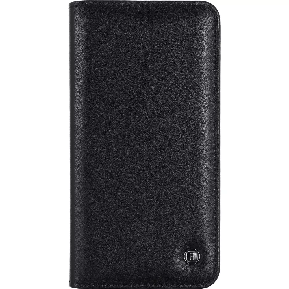 iPhone 12 / 12 Pro Case Hülle - GEBEi Kala Serie Luxus in echtem Leder, Kartenhalter, Videohalter - Schwarz