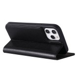 Fourre iPhone 12 / 12 Pro - GEBEi Kala séries luxe en cuir véritable, porte-cartes, support vidéo - Noir