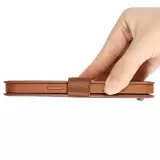 iPhone 12 / 12 Pro Case Hülle - GEBEi Yaqi series Luxus, Echtleder, Kartenhalter, Videohalter - Rot