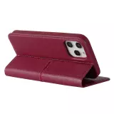 iPhone 12 / 12 Pro Case Hülle - GEBEi Yaqi series Luxus, Echtleder, Kartenhalter, Videohalter - Rot