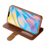 iPhone 12 / 12 Pro Case Hülle - GEBEi Yaqi series Luxus, Echtleder, Kartenhalter, Videohalter - Rot