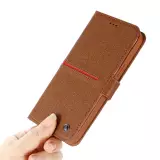 iPhone 12 / 12 Pro Case Hülle - GEBEi Yaqi series Luxus, Echtleder, Kartenhalter, Videohalter - Rot
