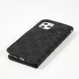 iPhone 12 / 12 Pro Case Hülle - Premium Flip Wallet Kautschuk oriental Muster mit Magnetverschluss - Schwarz