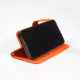 iPhone 12 / 12 Pro Case Hülle - Premium Flip Wallet Kautschuk oriental Muster mit Magnetverschluss - Orange