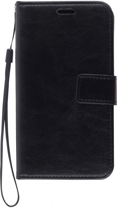 Fourre iPhone 13 Pro Max - Premium Flip cuir lisse porte-cartes - Noir