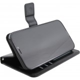 Fourre iPhone 12 / 12 Pro - Premium Flip cuir lisse porte-cartes - Noir