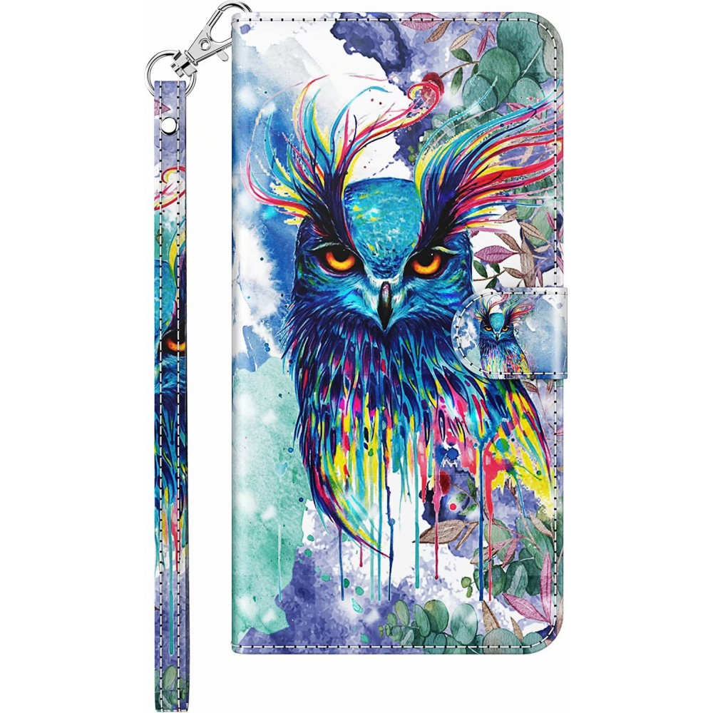Fourre iPhone 11 - 3D Flip Hibou multicolor