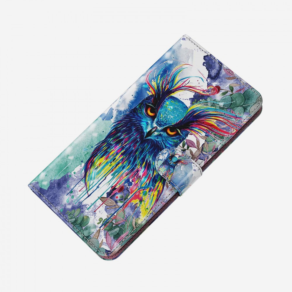 Fourre iPhone 11 - 3D Flip Hibou multicolor