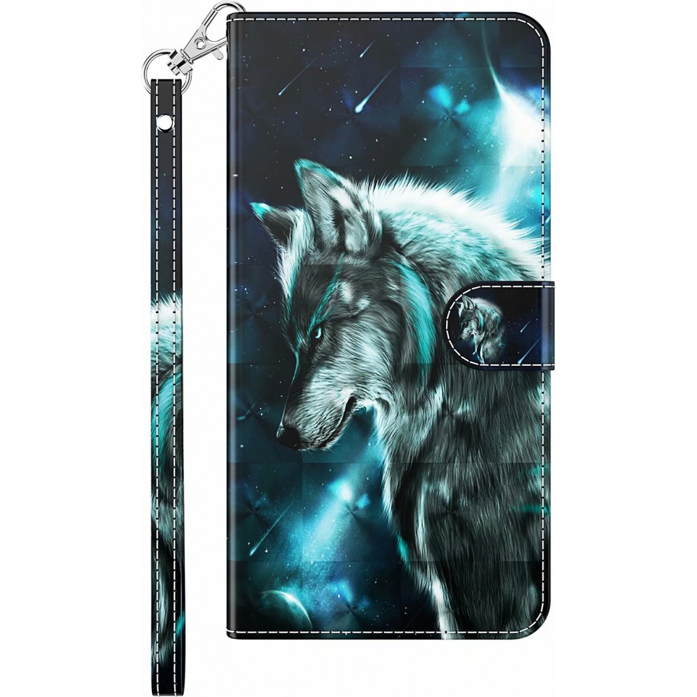Fourre iPhone 14 Pro - 3D Flip Wolf Universe
